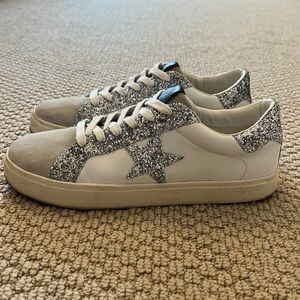Steve Madden silver glitter sneakers